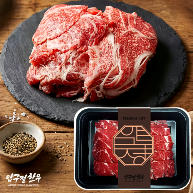 1++등급 한우 불고기용 200g (냉동) 샤브샤브용 소불고기 국거리용 설도 설깃 목심 혼합 정육 투뿔 마장동 프리미엄 국내산 소고기 [압구정한우], 1개