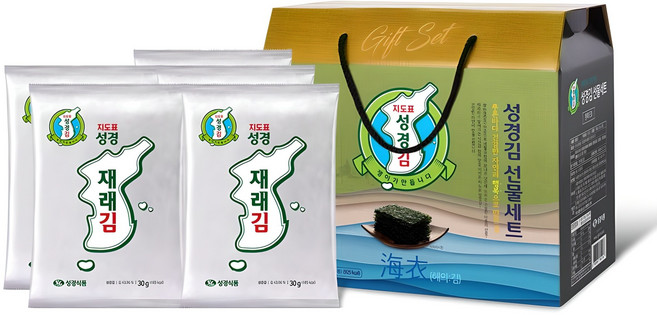 지도표성경 재래전장김 행복E세트 30g 5봉, 150g, 1세트