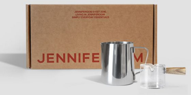 제니퍼룸 커피 기프트박스 (우유 스팀 저그&우드 샷잔 세트), JRL-GB0201