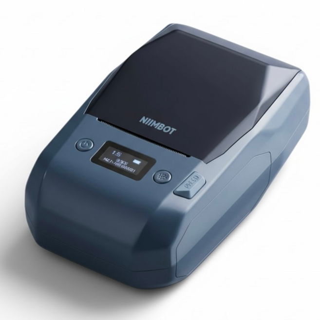 NIIMBOT M2 標籤機 熱轉印列印 高清300dpi 支援20~50mm貼紙, 1個, 湖藍灰