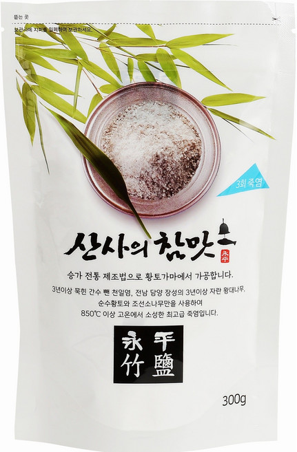 산사의참맛 세번구운 3회 죽염 소금 분말, 1개, 300g