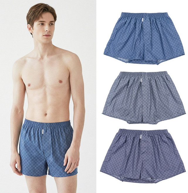 코튼원 국내산 순면100 남성 트렁크 팬티 3매세트