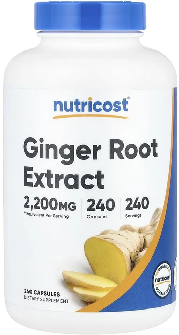 Nutricost 생강 뿌리 추출물 2200mg 캡슐 240정, Nutricost생강뿌리추출물2200mg캡슐240정, 1개 - 쿠팡