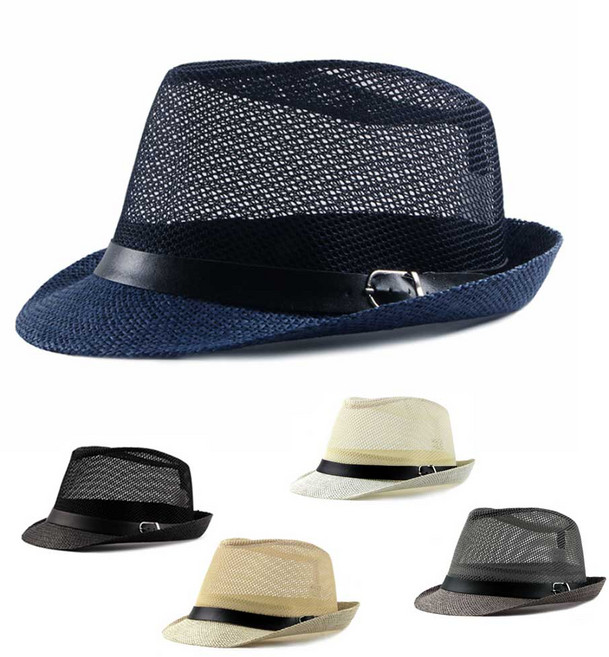 남자 여름 메쉬 페도라 중년모자 신사모자 밀짚 중절모 i93