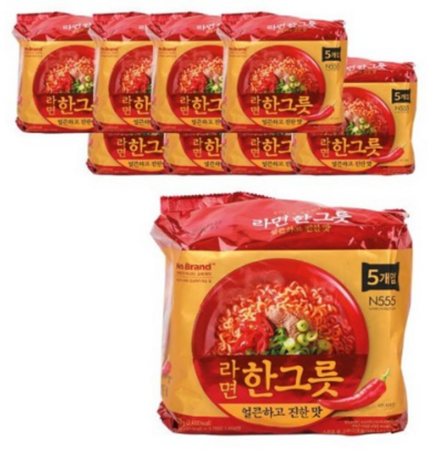 노브랜드 얼큰하고 진한 라면 575g(115g x 5봉지) x 8세트, 40개