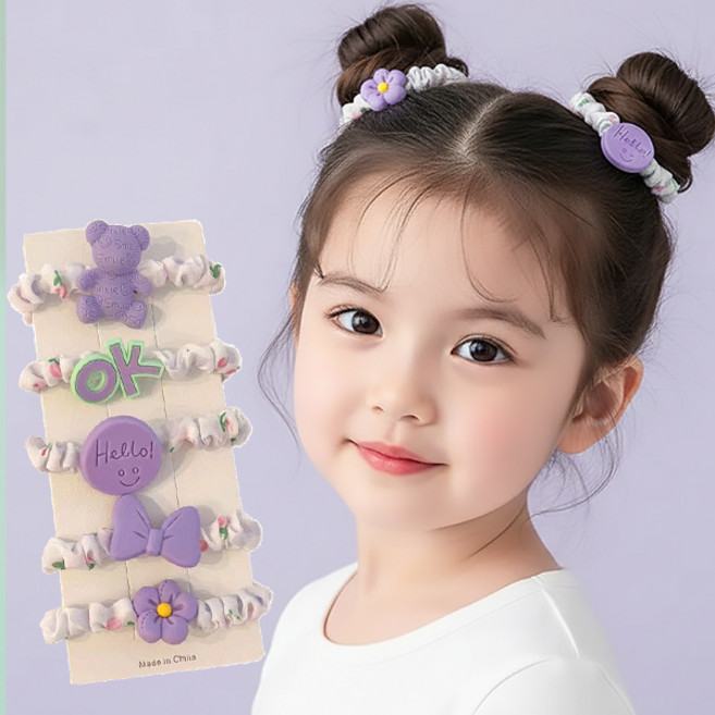 몽실이 캔디 스크런치 머리끈 5p 여아용 헤어 악세사리 헤어타이