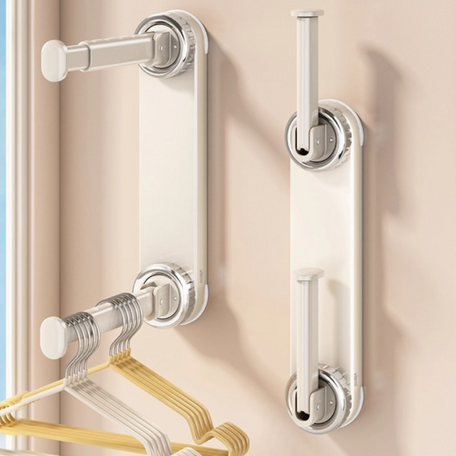 비테모 강력흡착 접이식 공간활용 건조대, 밀크화이트