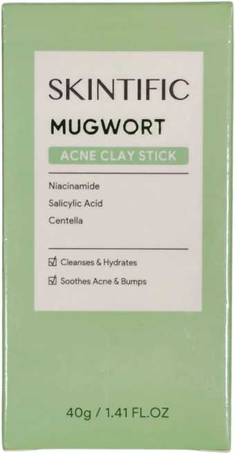 SKINTIFIC 艾草舒緩潔淨泥膜棒 Niacinamide Salicylic Acid Centella 40g, 1組, 1入