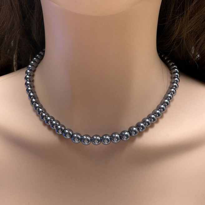 에너지스톤 테라헤르츠 목걸이 8mm여성 건강목걸이 45cm 초강력자석 네오디움, 1개