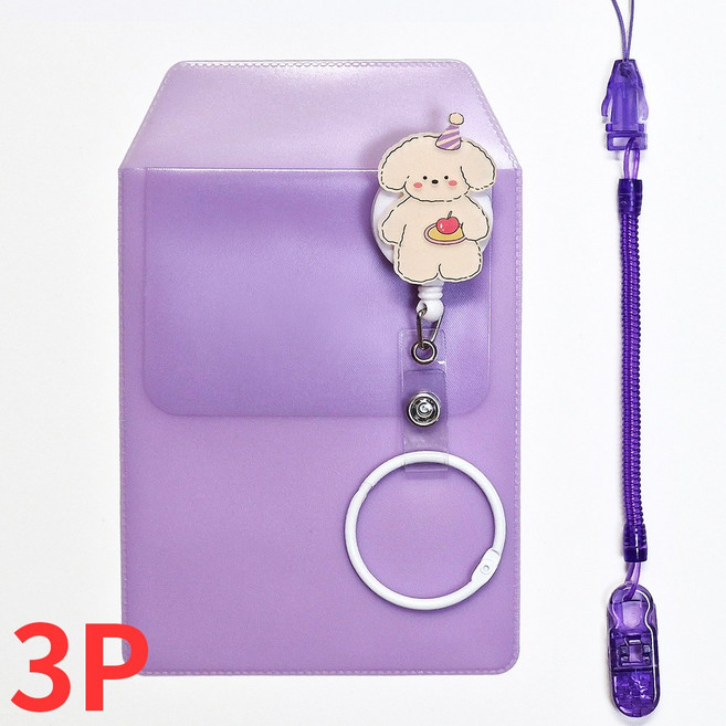 널스포켓 널스 포켓 간호사 주머니 필통 수납 테이프걸이 스프링집게 아크릴 캐릭터, 1개, 퍼플멍이 널스3P모음