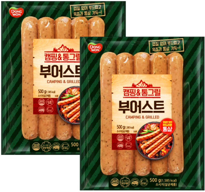 [동원] 캠핑&통그릴 부어스트, 500g, 2개