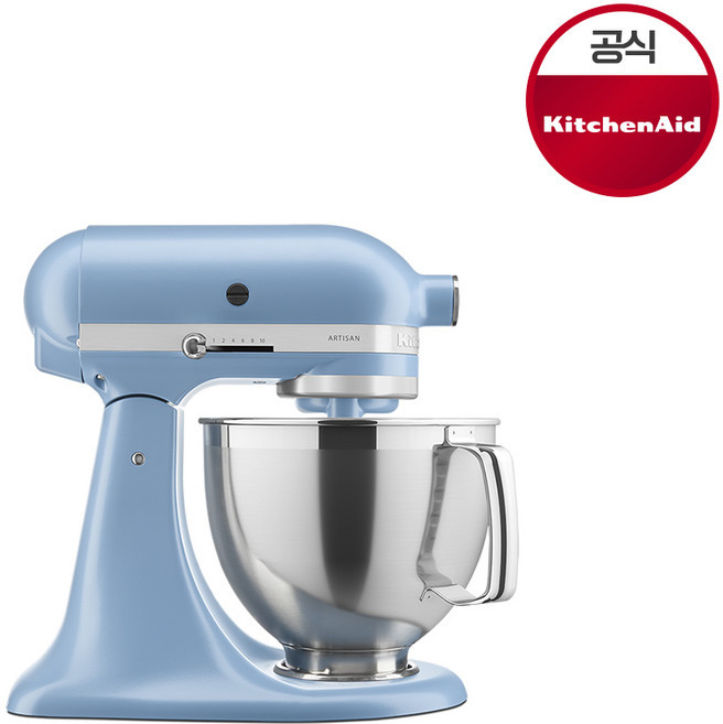 키친에이드 아티잔 4.8L 5쿼터 틸트헤드 스탠드믹서 벨벳블루195(5KSM195PSWVB)