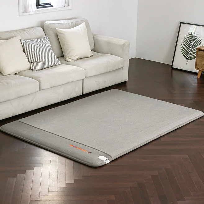 한일의료기 카본 탄소매트 전기장판 전자파없는 그래핀 전기 매트 IOT 조절기 거실 온열 그레이 스마트폰 연동가능, 더블 분리난방(140x200cm)