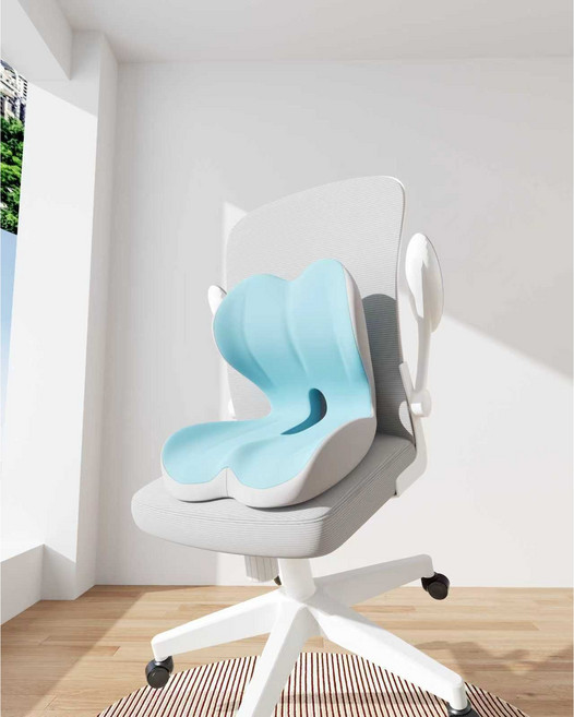 기억샵 엉덩이 의자 방석 메모리폼 자세보정, 스카이 블루