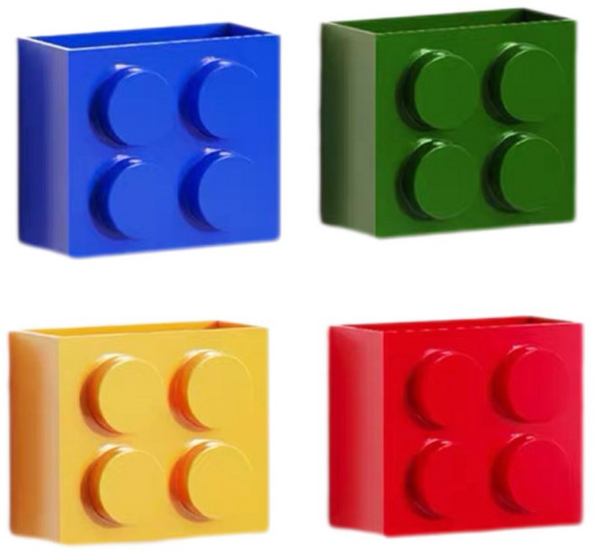 케이엠 자석 부착형 냉장고 사이드 수납장, 그린+레드+블루+옐로우, 1개