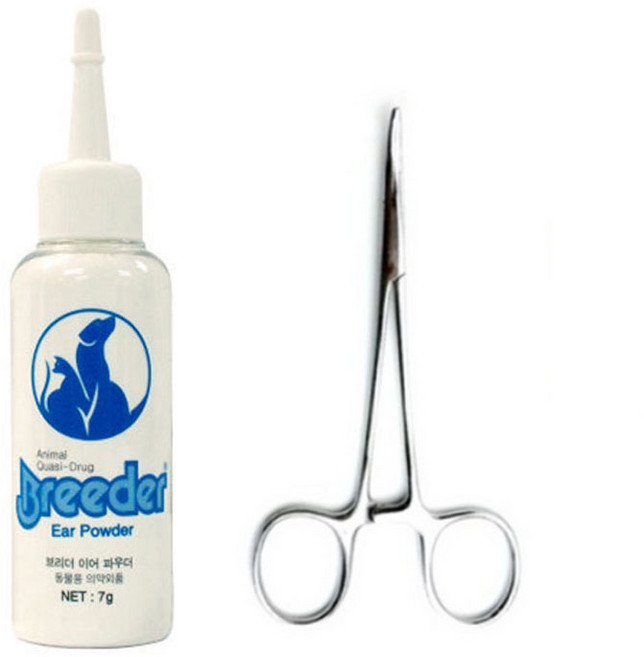 브리더 이어파우더 7g + 고급겸자가위 (곡선형), 1세트
