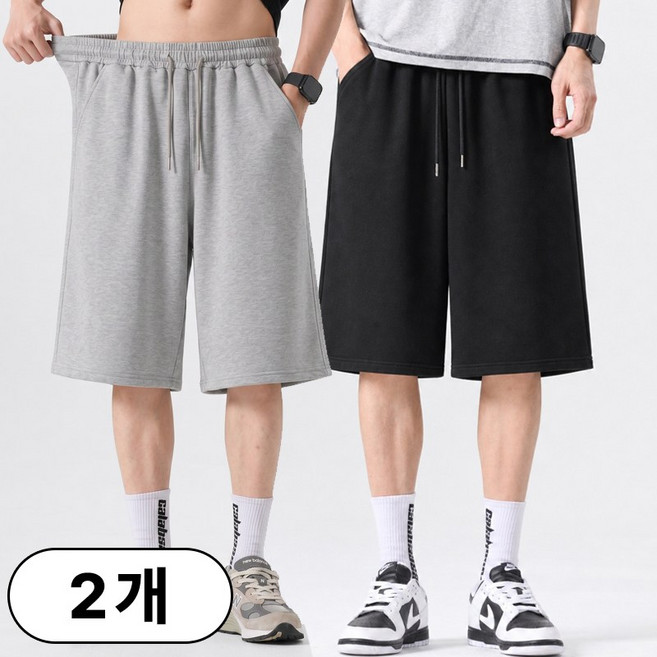 [1+1] 스타일아유 남자 면 쭈리 와이드 6부 버뮤다팬츠 반바지