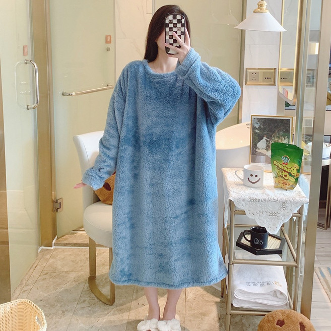 5색상 리얼 빅사이즈 수면잠옷. 베이직 극세사 원피스 홈웨어 겨울 파자마 99 100 이상