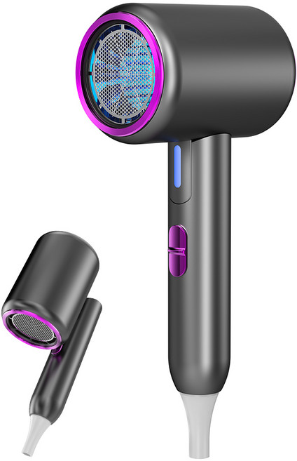 SAMSEA 접이식 여행용 가정용 고출력 헤어드라이어 1900W, 진회색, SQD-02