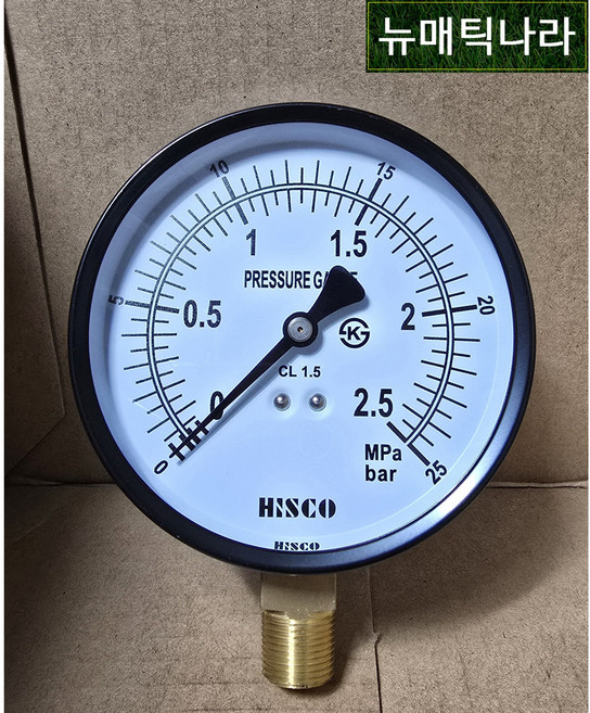 [ HISCO ] GPA100X25 ( A형 공압 압력 게이지 100파이 2.5MPa 25KG 25bar PT 3/8 / 131P HSI 히스코 압력계 HSI 협성계기 )