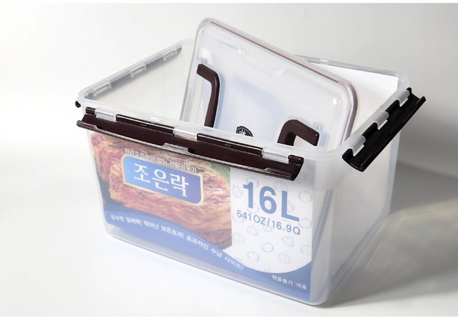 제이제이 조은락 밀폐용기 16리터 8개 김치통 반찬통 냉장고 보관밀폐통, 1세트