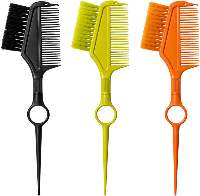 루시피 프로페셔널 스핀 염색솔 염색빗 3종세트 (블랙 그린 오렌지), 1개