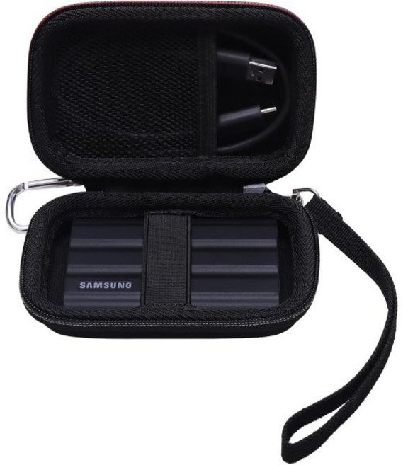 자나드 2in1 하드 케이스 삼성 T7 T9 쉴드 터치 250GB 500GB 1TB 2TB 4TB 상태 드라이브 그레이, 검정 1-in-1 하드 드라이브 케이스