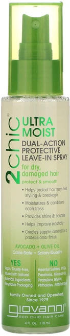 Giovanni 2chic 울트라 모이스트 듀얼 액션 흡수형 보호 스프레이 아보카도+올리브오일 118ml, 1개 - 쿠팡