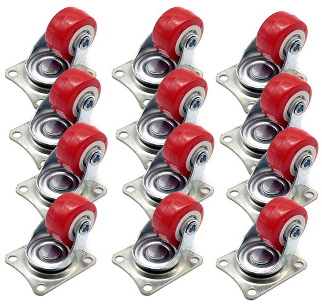 아이베란다 레드 우레탄 가구 바퀴 규격, 12개, 회전바퀴 25mm JC