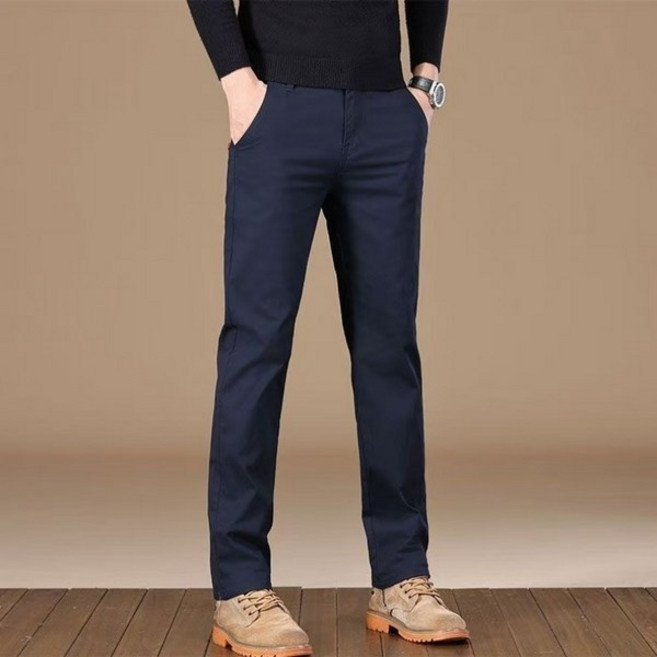 TIMEPURE 프리미엄 얇은 면면 남성 캐주얼 팬츠 트렌디 베이직 신축성 라이트 비즈니스 가을여름 스트레이트 슬림핏 남자면바지
