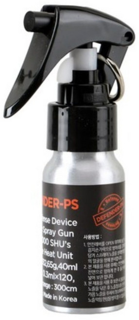 에스디펜스 디펜더PS 호신용스프레이 휴대용 페퍼스프레이 캠핑용호신스프레이 곰퇴치 맹견퇴치, 기본형(40ml), 1개