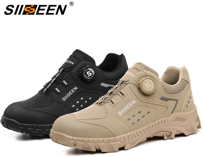 SIISEEN 남성 다목적 안전화 미끄럼 방지 내마모성 편한 작업화S-491