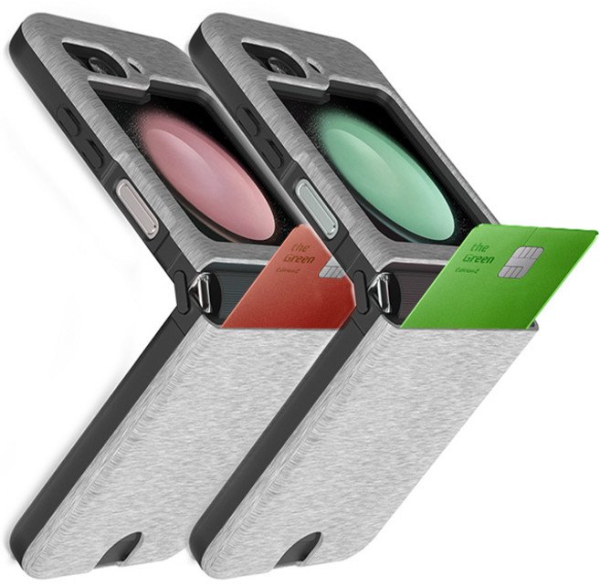 1+1 넥스트모바일 갤럭시 Z플립5 카드수납 범퍼 하드 카드 컬러 케이스