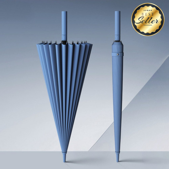 프리미엄 24K 대형 튼튼한 강풍 장우산 Glass Fiber 우산대, 1개, 하늘색