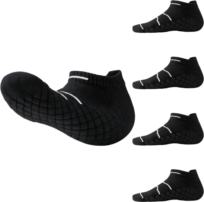 에누온드 남녀공용 충격흡수 쿠션 스포츠 두꺼운 양말, 5세트, 블랙