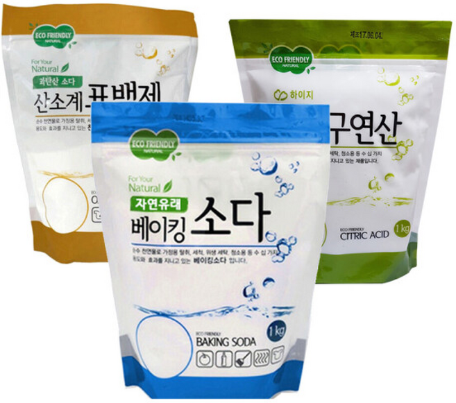 하이지 베이킹 세트 / 베이킹소다+구연산+과탄산소다- 각, 1개, 1kg