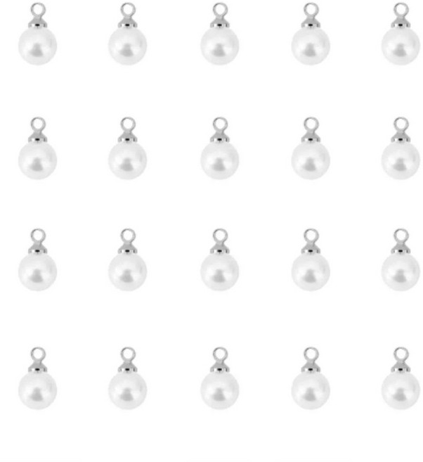 서밋 진주 단추 20개 (6mm / 8mm / 10// / 12mm), 1개, 실버 8mm
