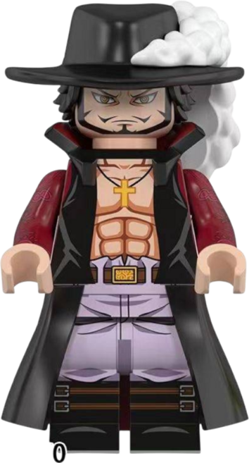 원피스(ONEPIECE) 해적왕 애니메이션 캐릭터 브릭미니피규어 컬렉션 취미/수집/장식/컬렉션용 커스텀 호환 블록피규어 8종 시리즈 VER.04, 1개, OPC-0401. 쥬라큘 미호크