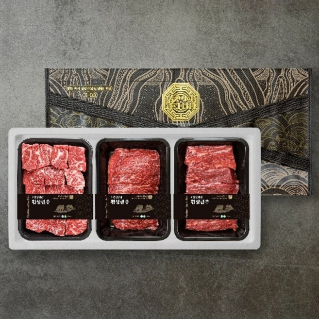 횡성한우 선물세트 1+ 900g [국거리 300g +불고기 300g + 산적 300g], 1박스