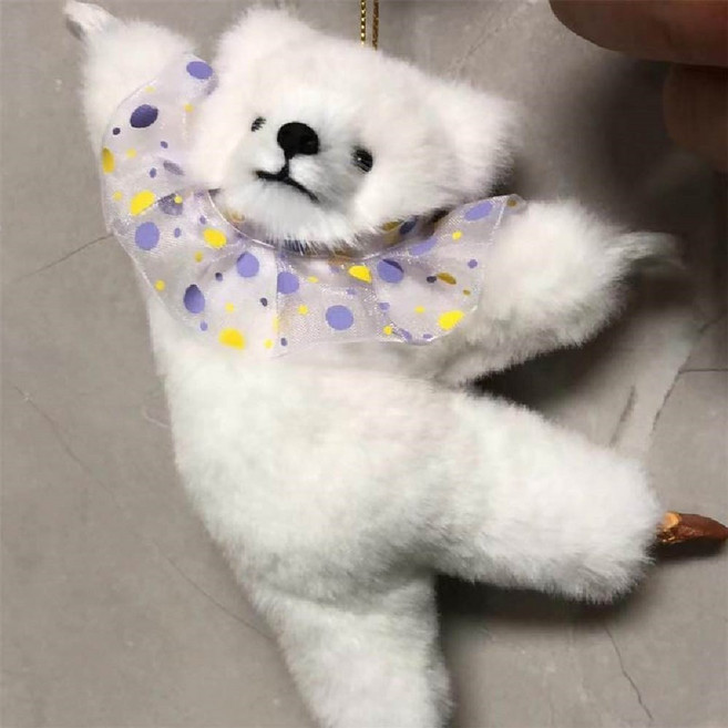 보스턴발레곰 발레곰돌이 귀여운 가방 키링 화이트