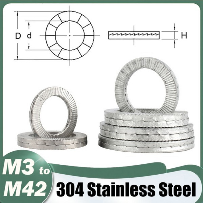 M3 M4 M5 M6 M8 ~ M42 304 스테인레스 스틸 DIN25201 이중 데크 자동 잠금 와셔 웨지 잠금 흔들림 방지 가, 13 M12-(2Pcs), 01 CHINA, 01 65Mn Dacromet