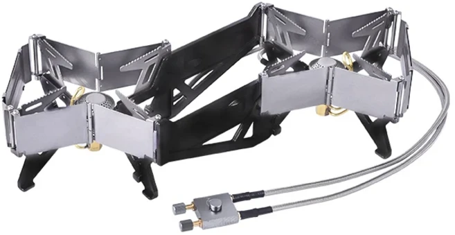 BRS-32 초경량 이중 제어 스위치 야외 휴대용 접이식 방풍 헤드 스토브 여행용 개별 밸브 가스 버너, 01 BRS-32, 1개