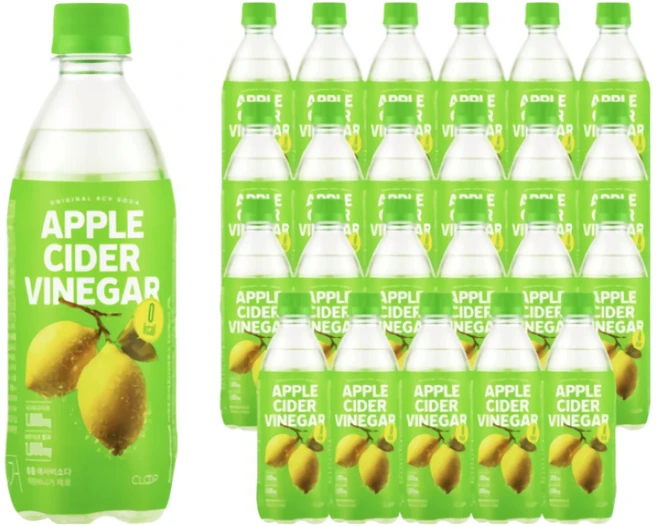 클룹 애사비소다 레몬비니거 제로 탄산음료, 500ml, 24개