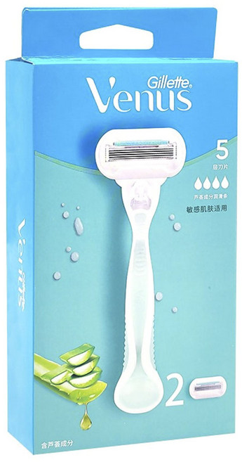 질레트 비너스 알로에 센서티브 머슬 셰이빙 커터 툴, 1개, 2개입