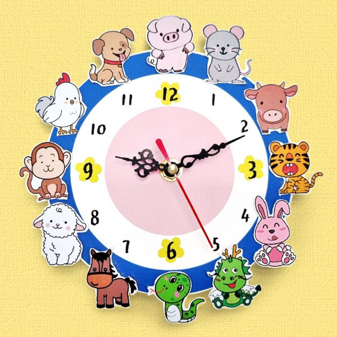 12간지 동물 벽시계 만들기, 1인개별포장, 1개