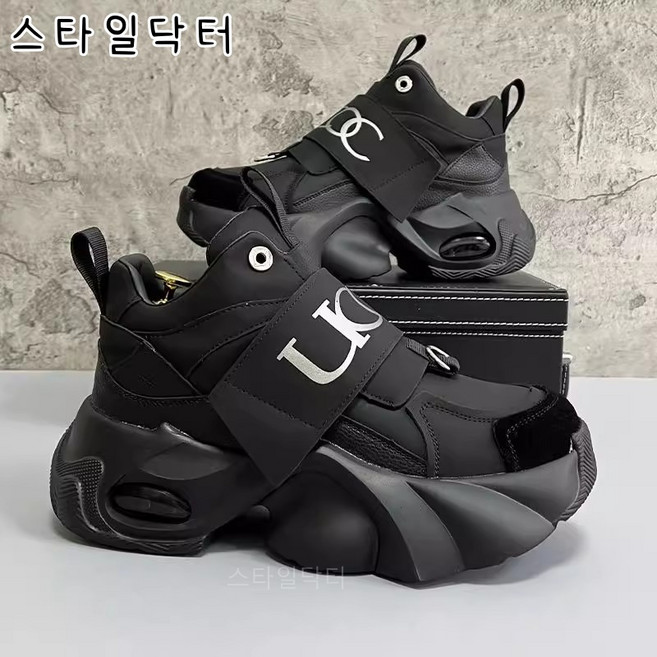 스타일닥터 트렌디한 브랜드 두꺼운 바닥 아버지 신발 남성 봄 가을 게으른 사람 한 발로 남자 신발을 신고 높이를 높이는 캐주얼 스포츠 신발