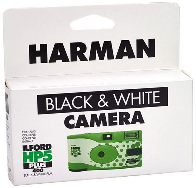 하만 HP5 SUPER 흑백 일회용카메라 400-27컷 (플래쉬 필름내장) 일반필름, 1개, HP5 흑백 일회용카메라 400-27컷