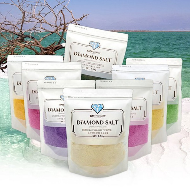 바스참 다이아몬드솔트 사해소금 입욕제 1.5kg 9종 반신욕 족욕 바스솔트, 다이아몬드솔트 _내추럴(굵은입자), 1개