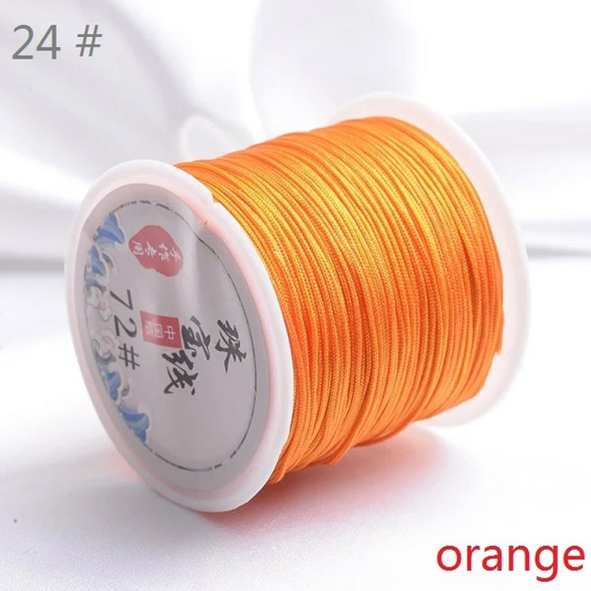 구슬 Rattail 매듭 트림 꼰 m 중국어 0.8mm 쥬얼리 실크 45 만들기 코드 새틴 나일론 코드, orange ( 24 ), 1개