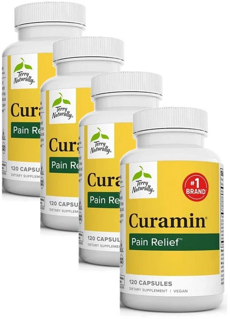 테리 내추럴리 큐라민 페인 릴리프 보스웰리아 커큐민 캡슐 Terry Naturally Curamin Pain Relief, 4개, 120정 - 쿠팡